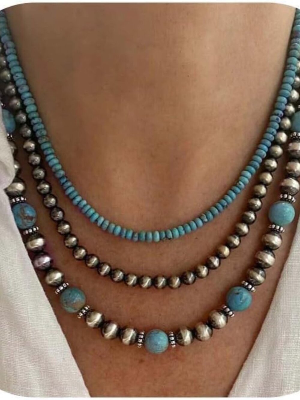 Navajo Pearl Necklace Earrings Set Western Turquoise Jewelry for Women Navajo Pe